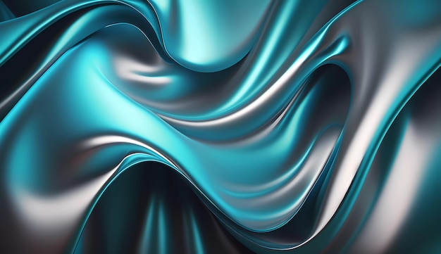Un tissu de soie bleu avec un doux motif de vagues.