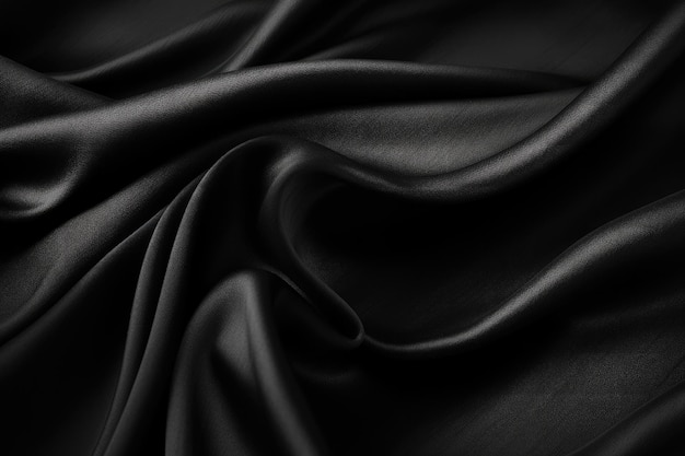 un tissu de soie noire avec un fond noir