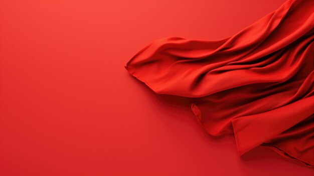 Un tissu de soie rouge vibrant élégamment drapé