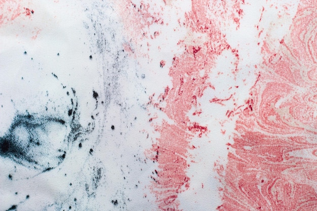 Tissu texture saumon avec technique de tie-dye imprimé marbre de soie naturelle blanche