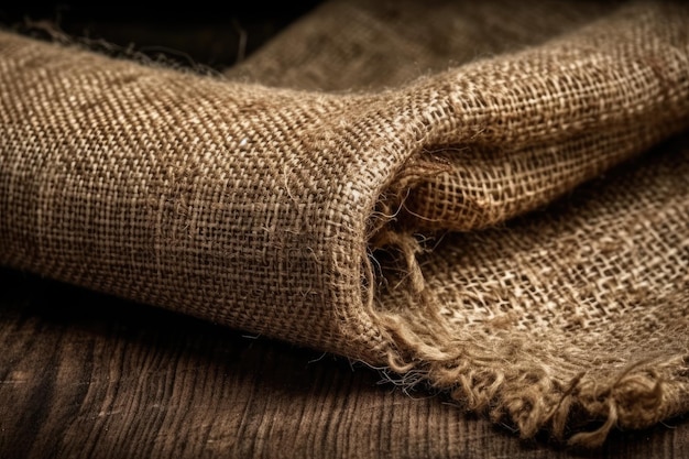 Tissu en toile de jute à texture rugueuse AI générative