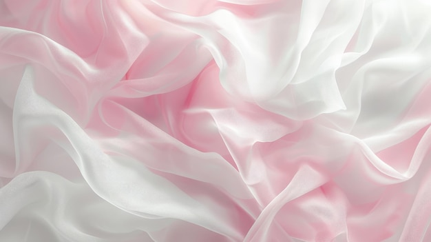 Le tissu transparent abstrait révèle un jeu délicat de tons blancs et roses.