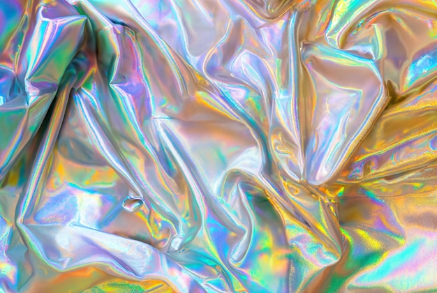 Tissus holographique iridescent à la texture réfléchissante colorée