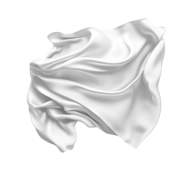 Tissus de soie blanche drapée à la texture douce et aux plis lisses