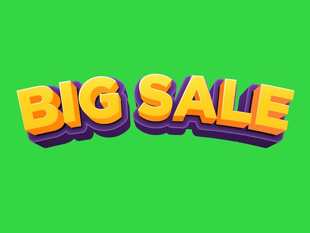 Titre de l'effet de texte 3D Big Sale