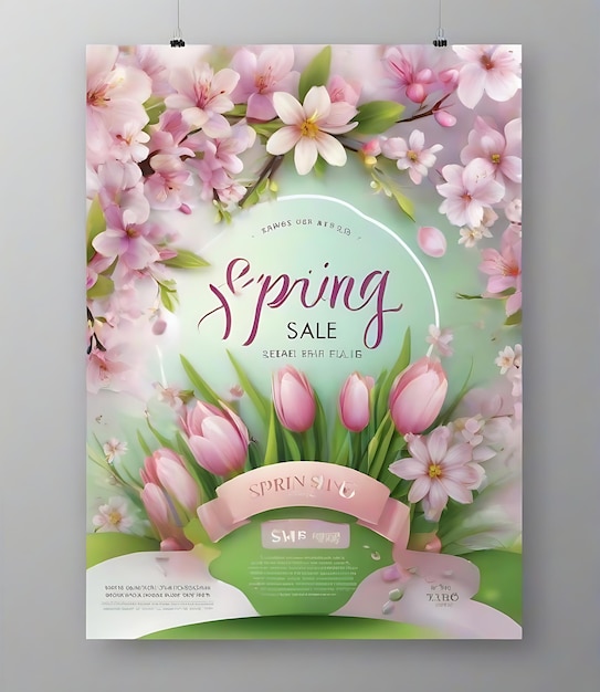 Photo titre gratuit modèle de flyer de vente de printemps vectoriel design captivant pour les promotions saisonnières