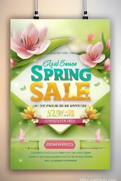 Photo titre gratuit modèle de flyer de vente de printemps vectoriel design captivant pour les promotions saisonnières