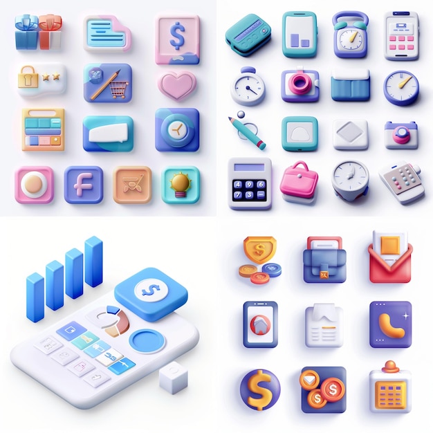 Titres créatifs de jeux d'icônes pour les conceptions d'applications mobiles
