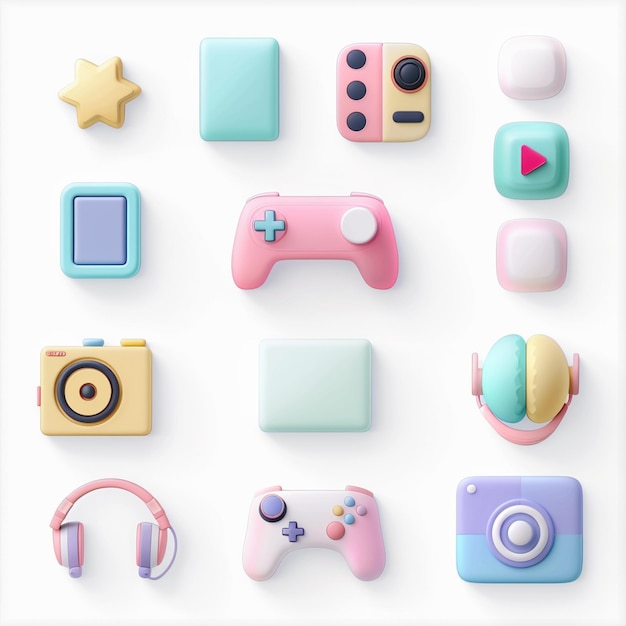 Titres créatifs de jeux d'icônes pour les conceptions d'applications mobiles