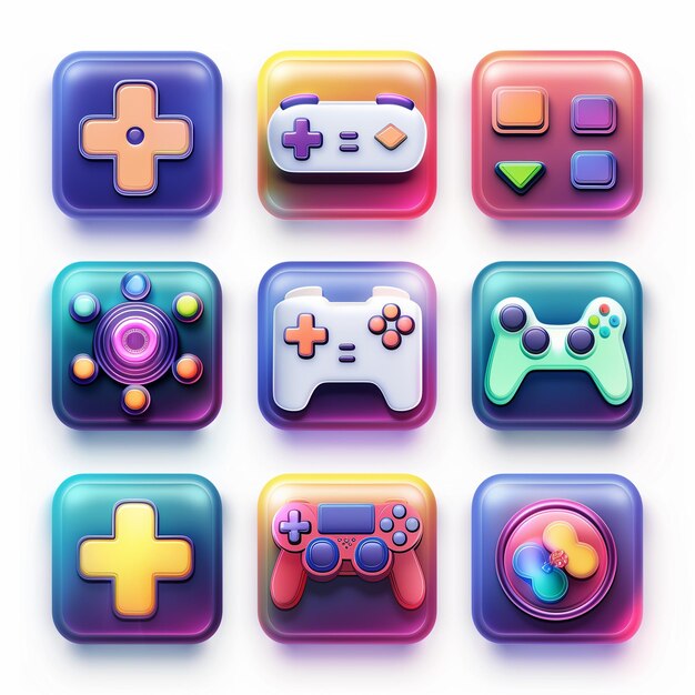 Photo titres créatifs de jeux d'icônes pour les conceptions d'applications mobiles