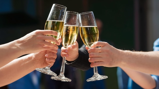 Un toast au champagne.