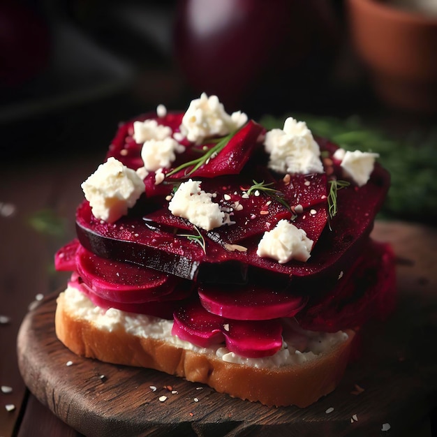 Toast à la betterave et à la feta