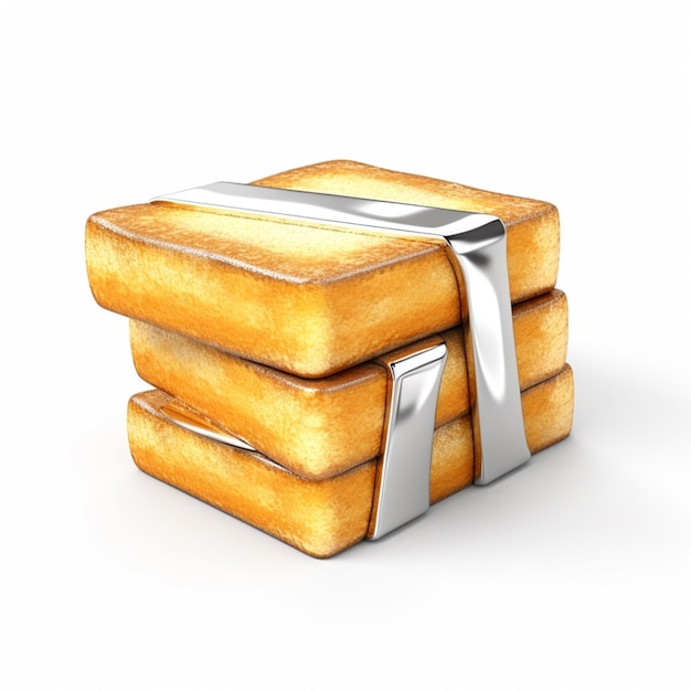 Toast français rendu en 3D fait image brossée Ai généré de l'art