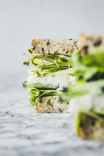 Toast végétarien aux légumes verts