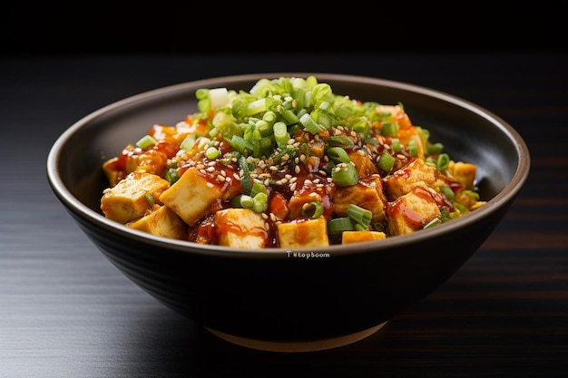 Le tofu épicé de Donburi est un délice