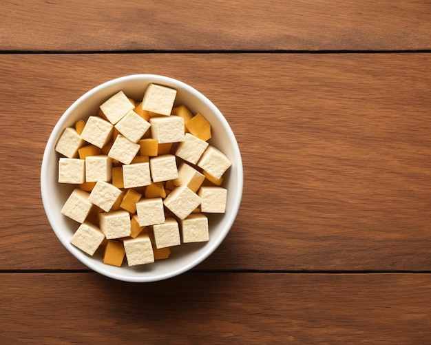 Tofu frit dans un bol, Nourriture végétarienne