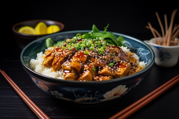 Le tofu teriyaki de soja du Donburi