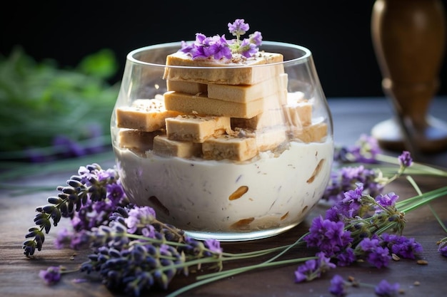 Photo le tofu et le yogourt au miel de lavande sont parfaits.