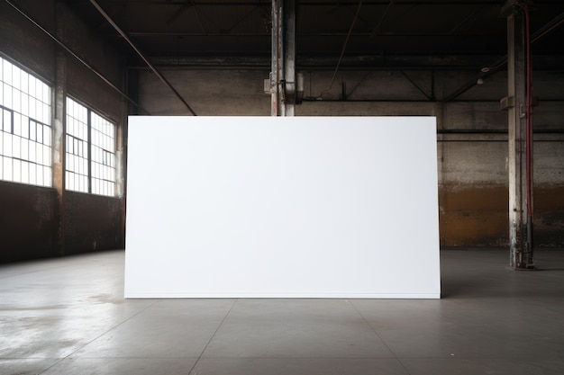 Une toile blanche dans un grenier d'usine générée par l'IA