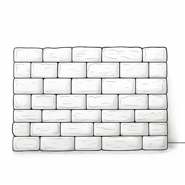 Photo une toile blanche une illustration minimaliste d'un mur de briques blanches