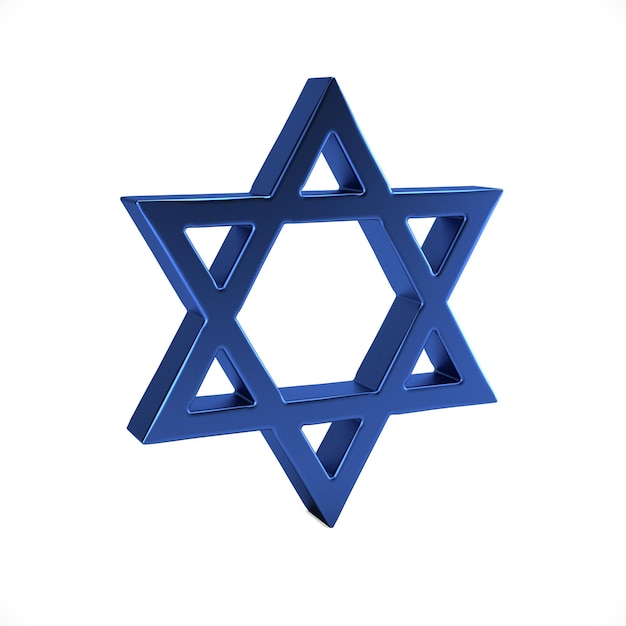 Étoile de David symbole juif Illustration de rendu 3D