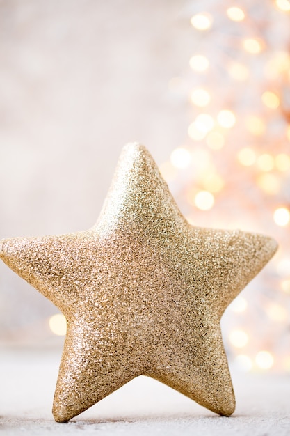 Étoile dorée vintage, décoration de Noël