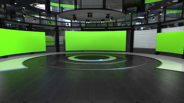 Toile de fond d'actualités de studio de télévision virtuelle 3d pour les émissions de télévision tv sur fond de studio d'actualités virtuel wall3d