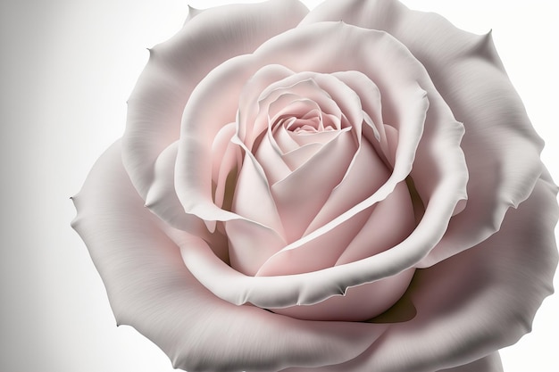 Toile de fond blanche avec une fleur de rose rose