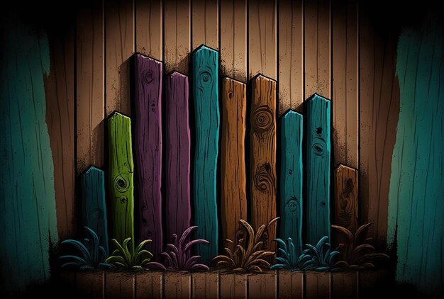 Toile de fond de couleur grunge avec des planches de bois rustiques