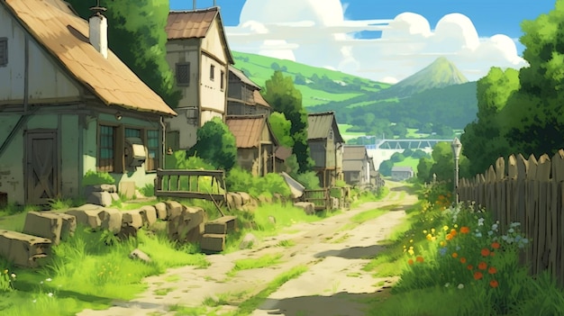 toile de fond dans le style du Studio Ghibli