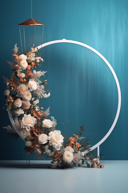 toile de fond numérique cerceau floral minimaliste