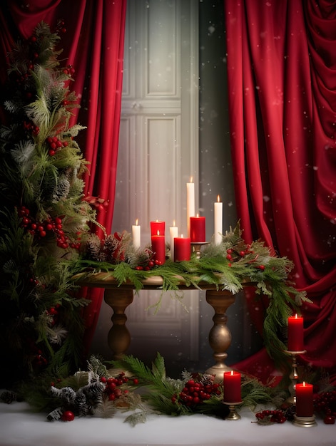 Toile de fond numérique de Noël, décorations d'hiver du nouvel an