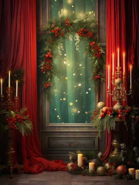 Toile de fond numérique de Noël, décorations d'hiver du nouvel an