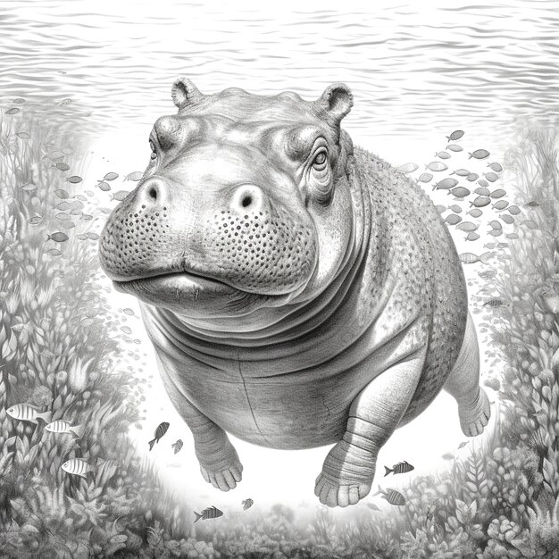 Photo toile de fond pour l'hippopotame