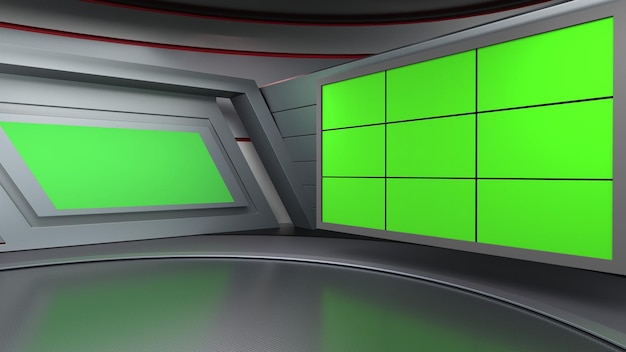 Toile de fond de studio de nouvelles pour les émissions de télévision TV sur Wall3D fond de studio de nouvelles virtuel illustration 3d
