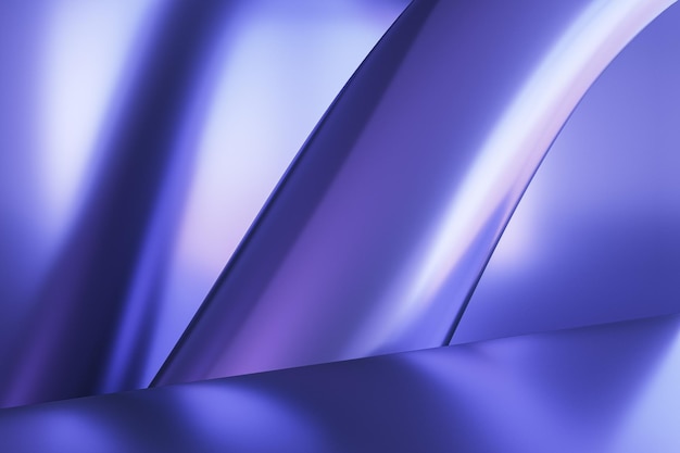 Toile de fond des vagues ou des lignes bleues géométriques abstraites Concept de page d'atterrissage Rendu 3D