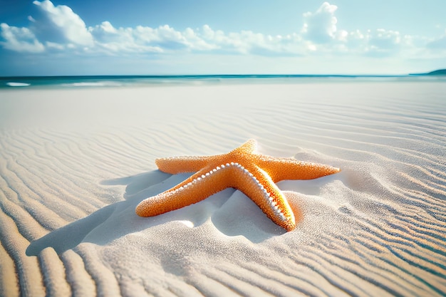 Étoile de mer sur la plage avec espace de copie