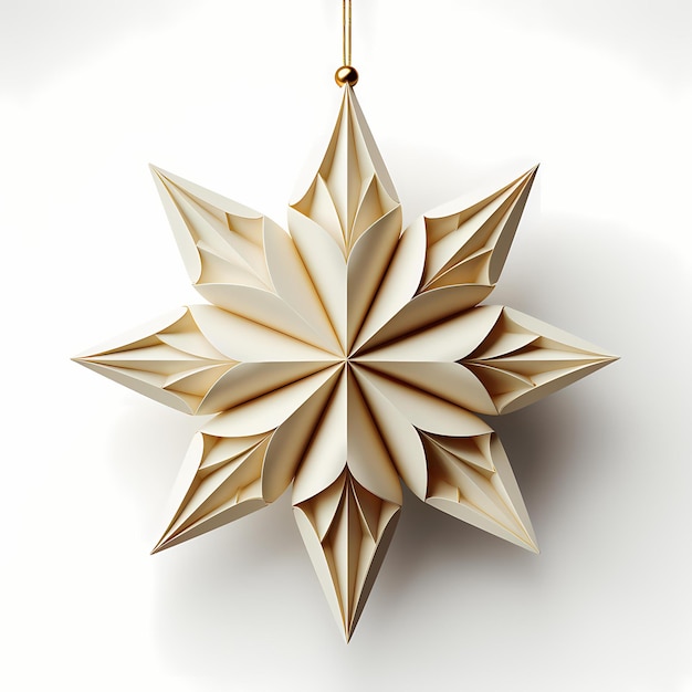 Étoile de Noël en papier blanc pour la décoration de l'arbre de Noël