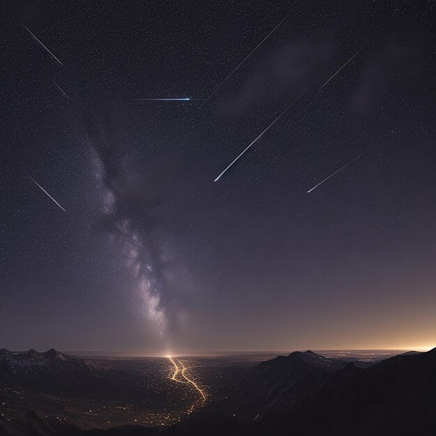 Étoiles sur le ciel Fond d'écran génératif Ai HD 8K Image photographique