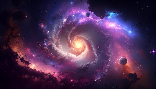 Étoiles et espace au centre de la voie lactée pour la conception cosmique