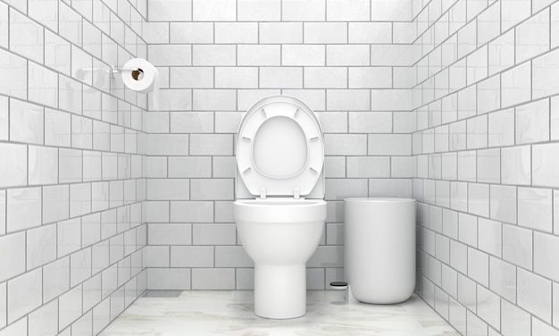 Toilette blanche, rendu 3D