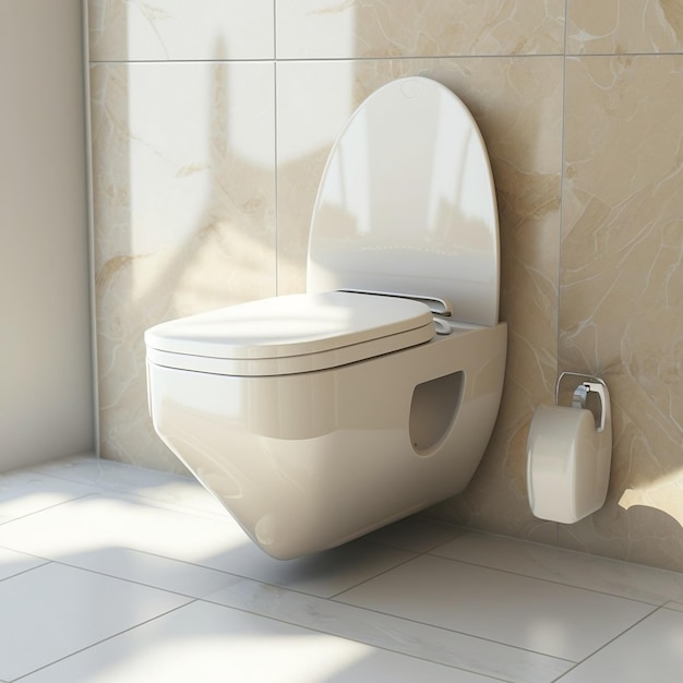 Toilette murale contemporaine avec siège fermé blanc Une touche de luxe Generative AI