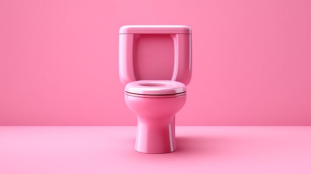 Toilette rose sur fond rose ai générative