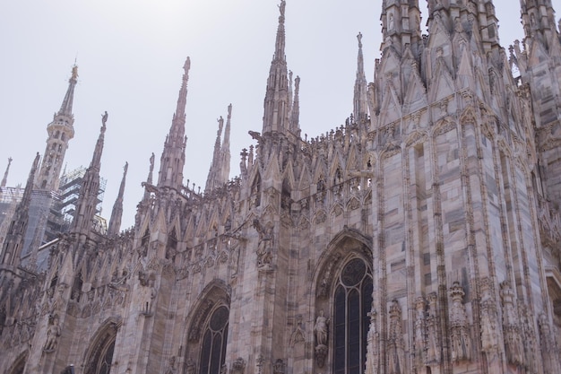 Toits de la ville de Milan Italie à Milano Duomo Cathedral personne vide