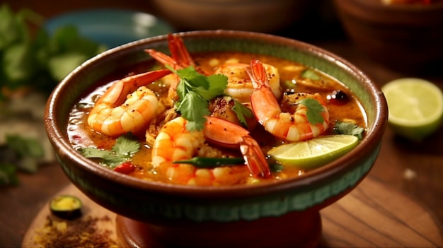 Tom Yum Goong Soupe de crevettes thaï piquante et épicée