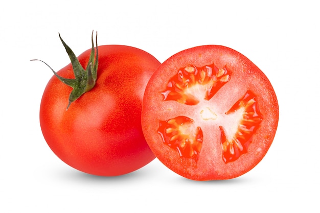 Tomate sur blanc