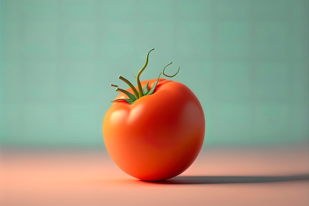 Tomate dans une image composée au centre de couleur douce
