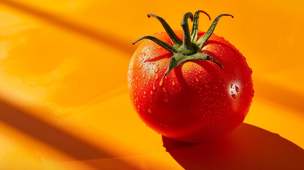 tomate sur fond jaune