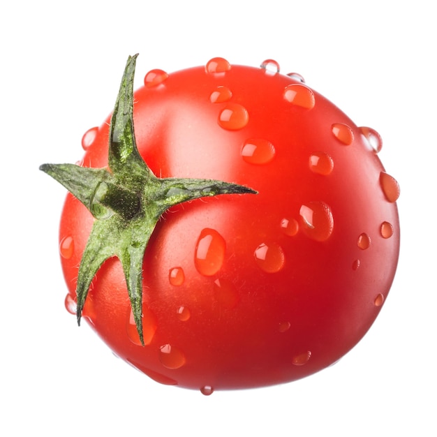 Photo tomate fraîche sur fond blanc