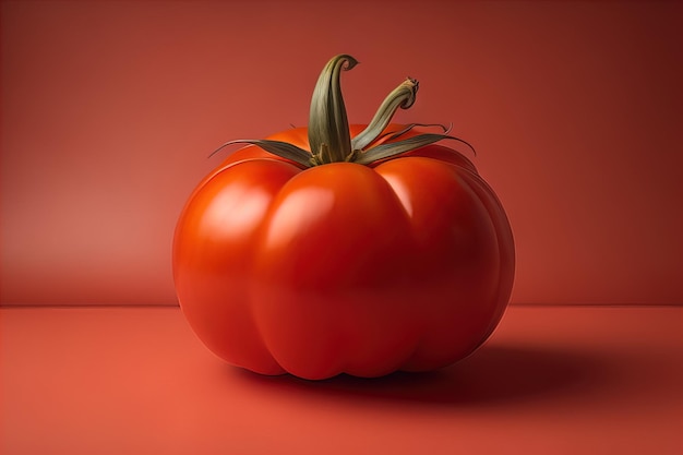 Photo tomate fraîche sur fond de bois ai génératif